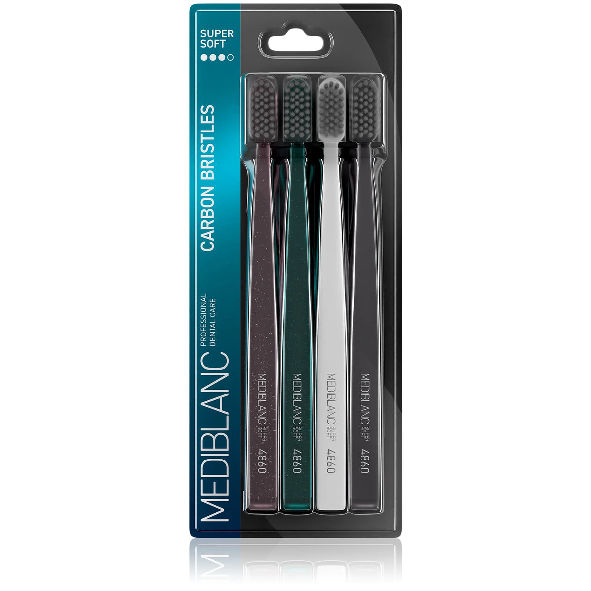 MEDIBLANC Carbon Bristles Toothbrushes 4-Pack toothbrushes in pack